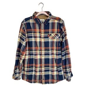 Legendary WhiteTails Flannel Shirt Mens LT Red Plaid Long Sleeve Corduroy‎ Cuff